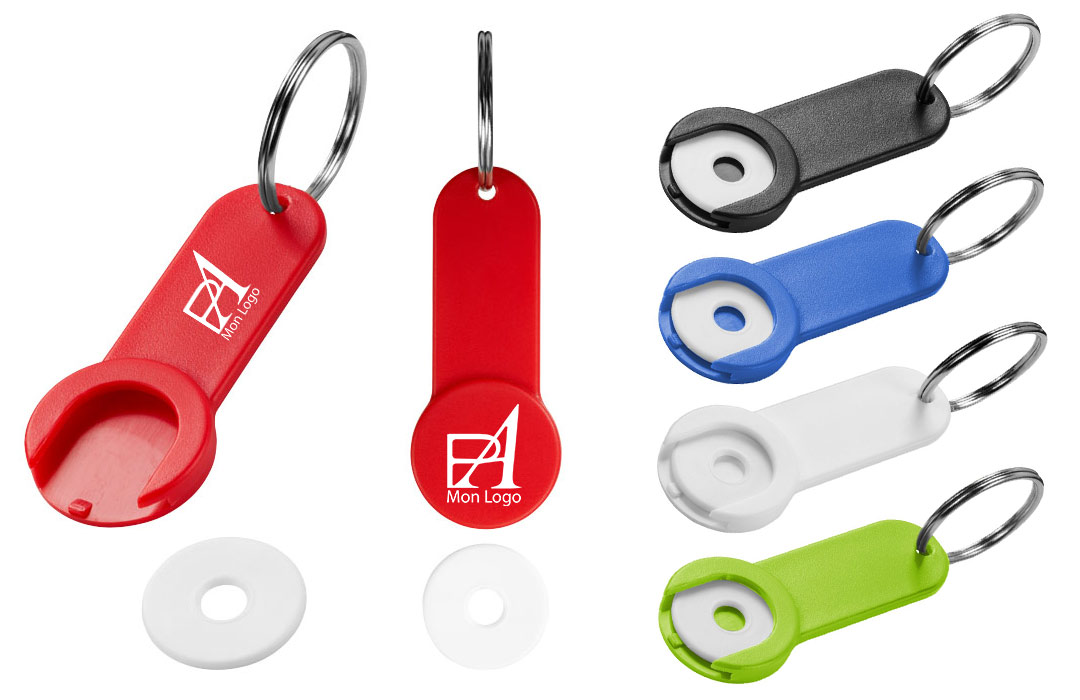 Porte-clés personnalisé rond en plastique souple