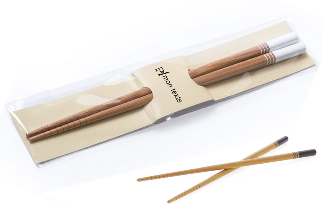 Assortiment de baguettes japonaises personnalisées en bois de