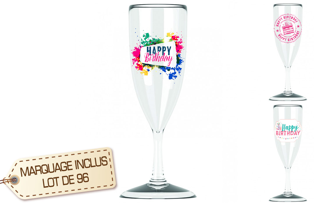 Lot 96 Coupes De Champagne Flutes Personnalise Reutilisable Anniversaire