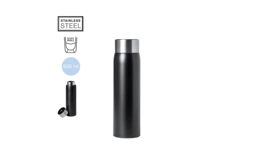 Thermos personnalisé en inox mat avec thermomètre tactile intégré Kenay 500 ml