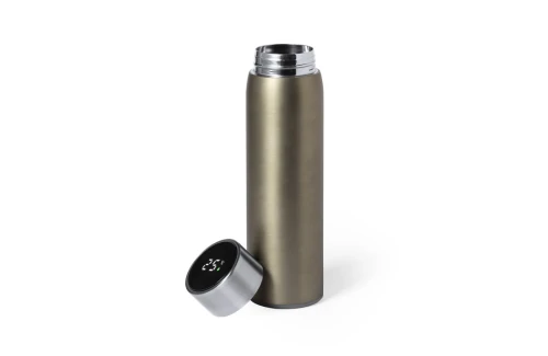 Thermos personnalisé en inox mat avec thermomètre tactile intégré Kenay 500 ml