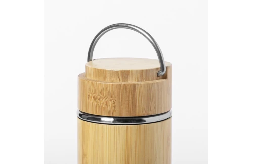 Thermos personnalisable finition bambou avec infuseur Bridget