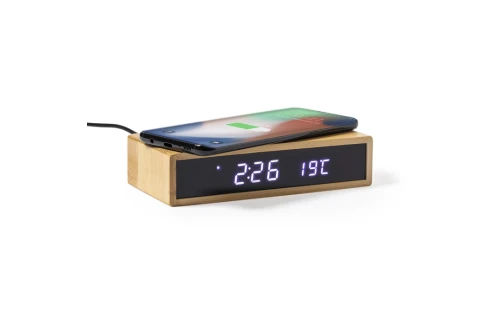 Horloge réveil personnalisée multifonction Islum avec chargeur sans fil