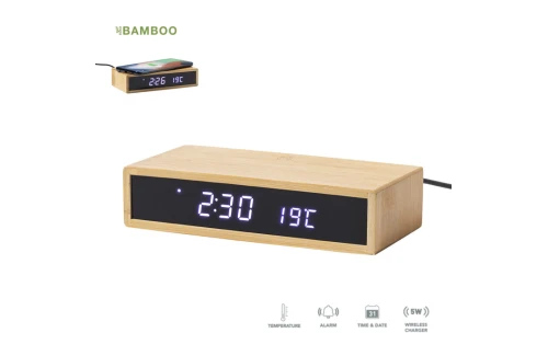 Horloge réveil personnalisée multifonction Islum avec chargeur sans fil