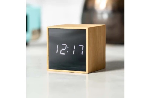 Horloge de bureau multifonction personnalisée Melbran en bambou