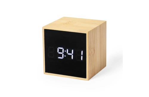 Horloge de bureau multifonction personnalisée Melbran en bambou