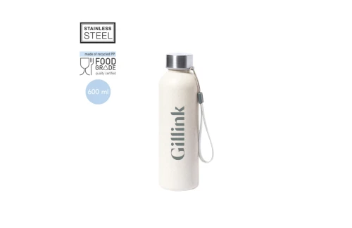 Bouteille personnalisée en PE veiné avec bouchon en inox Wistel 600 ml