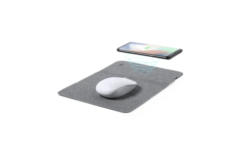 Tapis souris personnalisé multifonction Kimy en RPET à chargeur sans fil