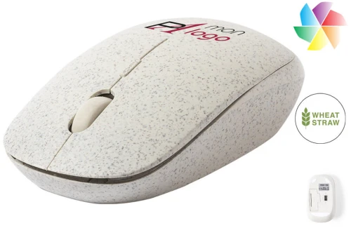 Souris ordinateur personnalisée optique sans fil ergonomique en fibre de blé Estiky