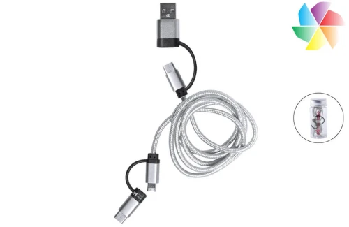 Câble de chargeur publicitaire personnalisé double connexion micro USB Trentex 