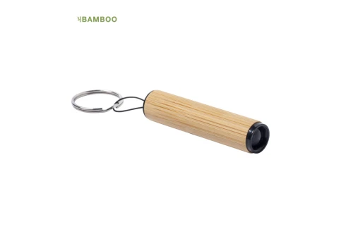 Porte-clés personnalisé lampe torche led en bambou Vulko