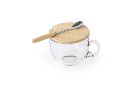 Tasse personnalisée Yirax de 420 ml couvercle bambou et cuillère