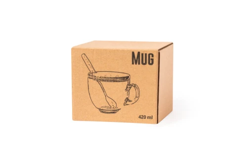 Tasse personnalisée Yirax de 420 ml couvercle bambou et cuillère