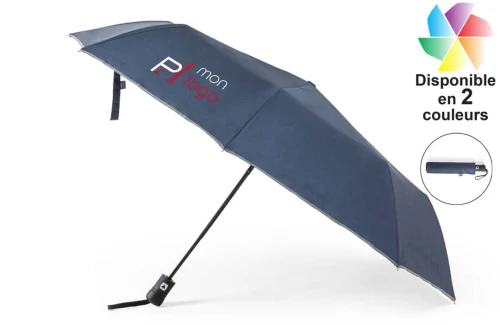 Mini parapluie pliable personnalisé automatique en RPET recyclé Nereus