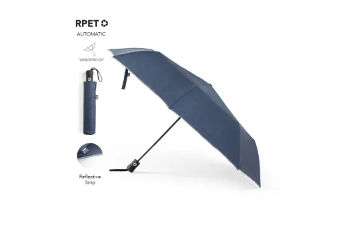 Mini parapluie pliable personnalisé automatique en RPET recyclé Nereus