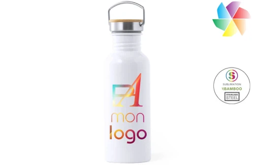 Gourde publicitaire personnalisée style rétro pour marquages sublimation Preuk 750ml 