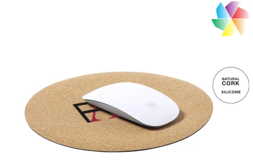 Tapis de souris bureau personnalisé Topick format rond en liège naturel