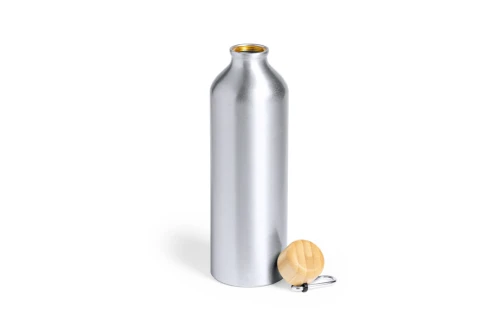 Gourde personnalisée en aluminium finition mate avec mousqueton Hetien 800 ml