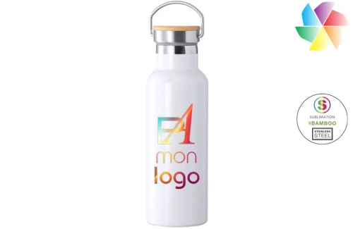 Gourde isotherme publicitaire personnalisée en acier inox pour sublimation Ying 500 ml 