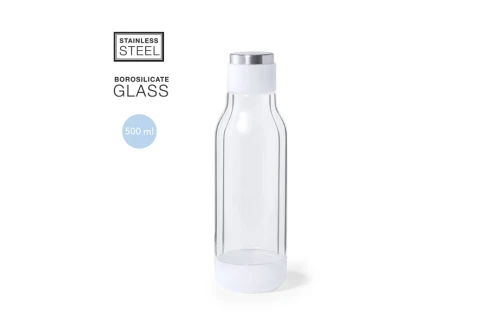 Bouteille isotherme personnalisée en verre borosilicaté Kay 500 ml