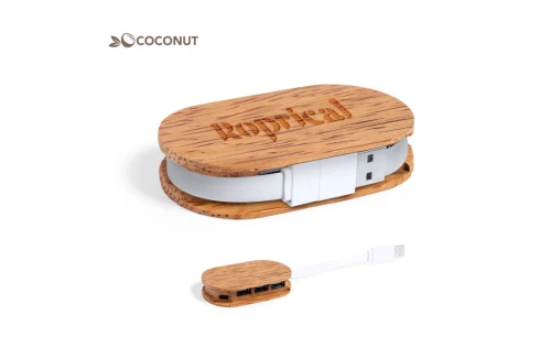 Hub port USB personnalisé en noix de coco Dagobat