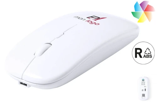 Souris ordinateur personnalisée rechargeable en ABS recyclé certifié chestir