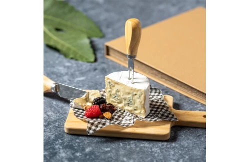 Planche à découper le fromages personnalisé set bambou avec couteau Tauroa