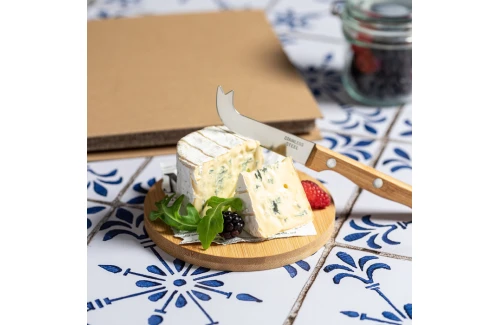 Planche à découper le fromages personnalisé set en coffret bambou Nestor