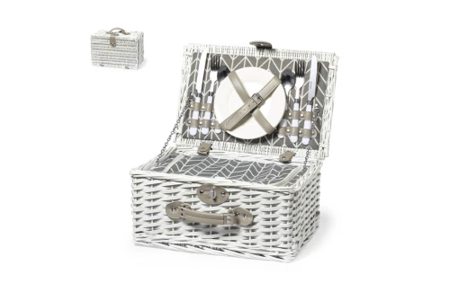 Panier isotherme picnic personnalisé Midland en osier blanc