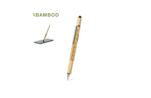 Stylo personnalisé multifonction 7 en 1 en bambou Rakars