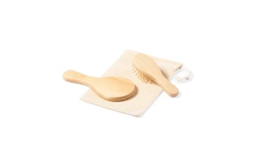 Set de toilette personnalisé Dianex kit miroir et brosse en bois