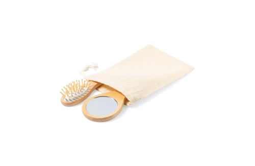 Set de toilette personnalisé Dianex kit miroir et brosse en bois