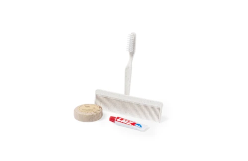 Set de toilette personnalisé Essentiel Kit brosse à dents, dentifrice, peigne, savon