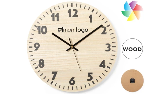 Horloge personnalisée en bois pendule publicitaire murale Yustry 