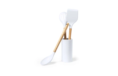 Set de cuisine personnalisé Zaidax 3 spatules en silicone et bois