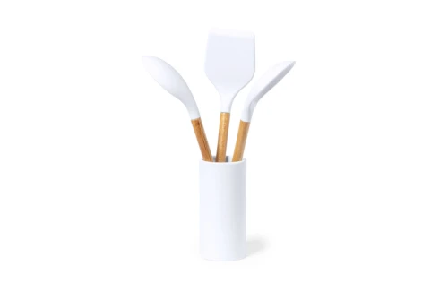 Set de cuisine personnalisé Zaidax 3 spatules en silicone et bois