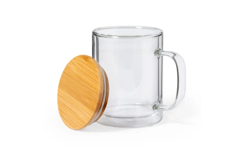 Tasse thermique isotherme personnalisée Laik en verre de 370 ml