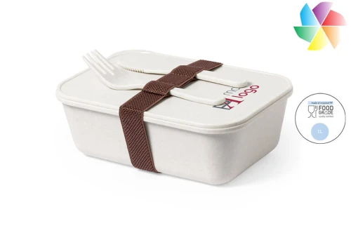 Lunch box publicitaire personnalisée Weaver boite repas recyclé sans BPA avec couverts 