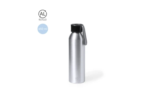 Bourde personnalisée en aluminium recyclé avec sangle en silicone Yaliz 650 ml