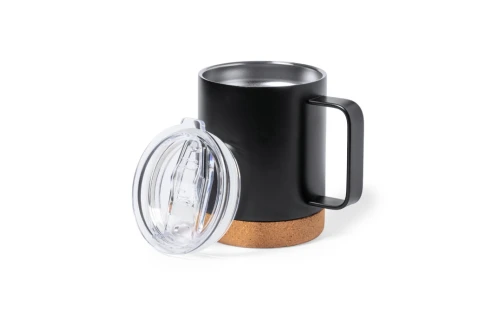 Mug isotherme personnalisé Loret acier et base liège de 330 ml