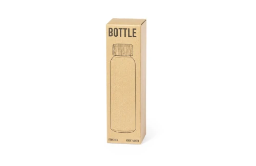 Bouteille personnalisée en verre coloré et bouchon en bambou Eskay 500 ml