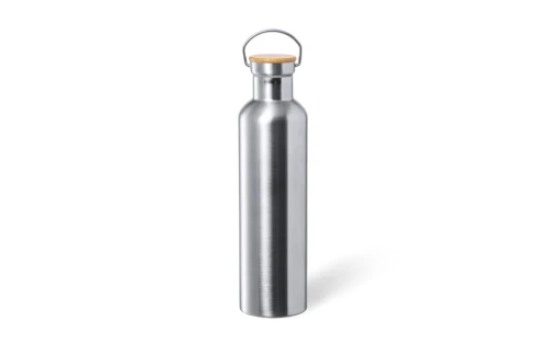 Grande gourde isotherme personnalisée en inox mate à détail bambou Talbot 1 litre