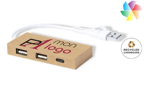 HUB port USB publicitaire personnalisé en carton recyclé Hasgar 