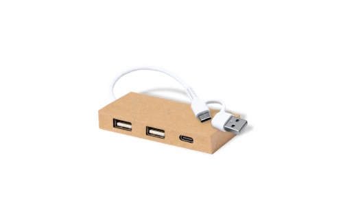 HUB port USB personnalisé en carton recyclé Hasgar