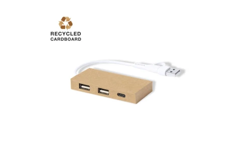 HUB port USB personnalisé en carton recyclé Hasgar