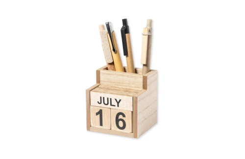 Pot à crayon personnalisé Laorek avec calendrier perpétuel