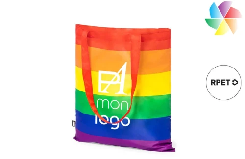 Tote bag personnalisée LGBT sac recyclé au couleur arc en ciel Rubiros