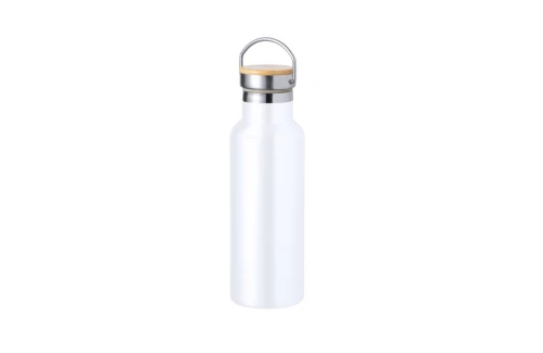 Gourde isotherme personnalisée en inox avec bouchon bambou Naxel 500 ml