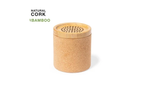 Mini haut-parleur Bluetooth® personnalisé en bambou et liège Mirintex