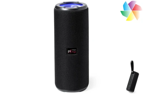 Enceinte Bluetooth® publicitaire personnalisée haut-parleur stéréo puissant à LED multicolores Roby 